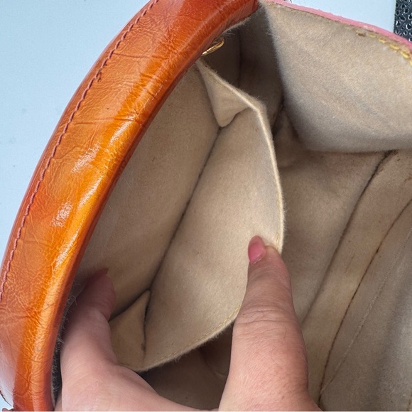 LOEWE 2 Way Bag Patent leather Orange Vintage - Picture 12 of 17